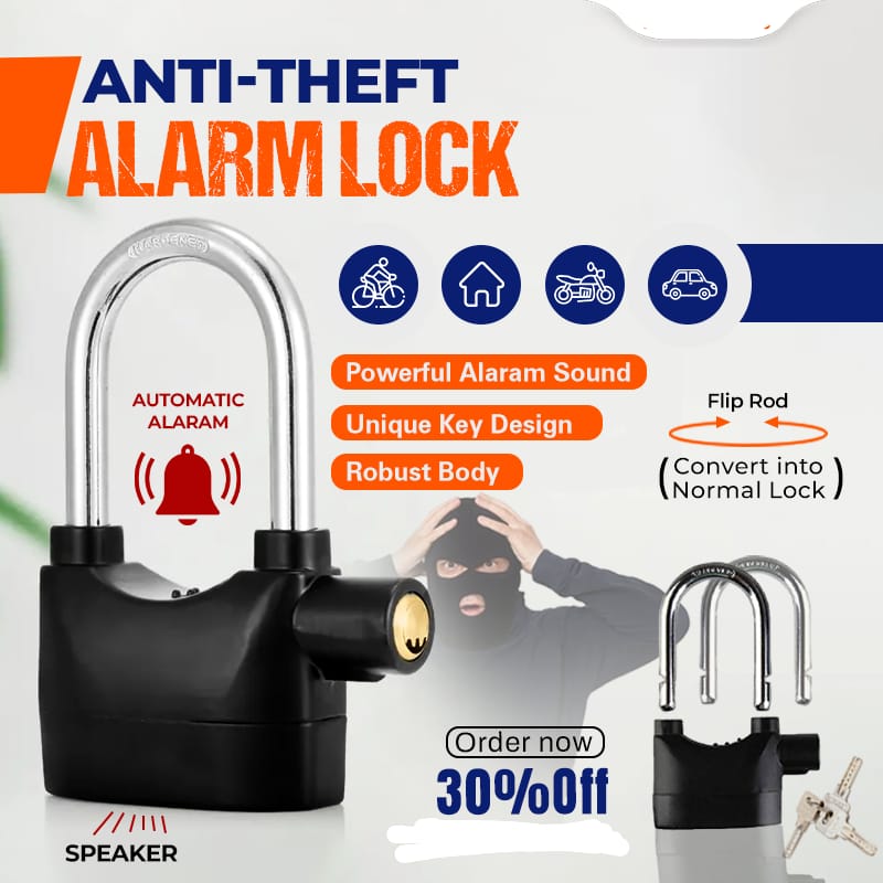 “Anti-Theft Alarm Lock – Security Padlock with Siren” “Heavy Duty Alarm Lock for Bike, Gate & Door Security” “Smart Anti-Theft Alarm Padlock – 110dB Siren” “Waterproof Anti-Theft Alarm Lock for Outdoor Use