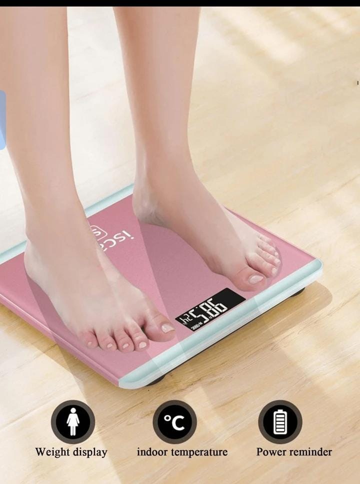 iScale Digital LCD Electronic Tempered Glass Bathroom Weighing Scale